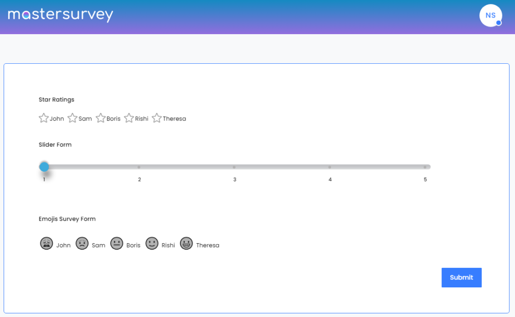 Mastersurvey.ai - Help - Choices Option - Ratings Scale Output