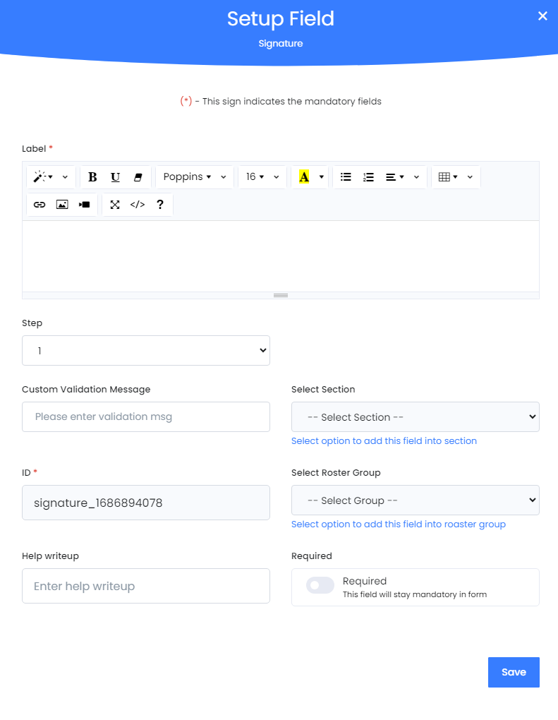 Mastersurvey.ai - Help - Media Option - Signature Pad